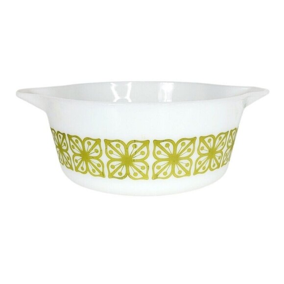 Vintage 60s Pyrex Verde Square Covered Divided Dish & Casserole Dish Set - Picture 3 of 16